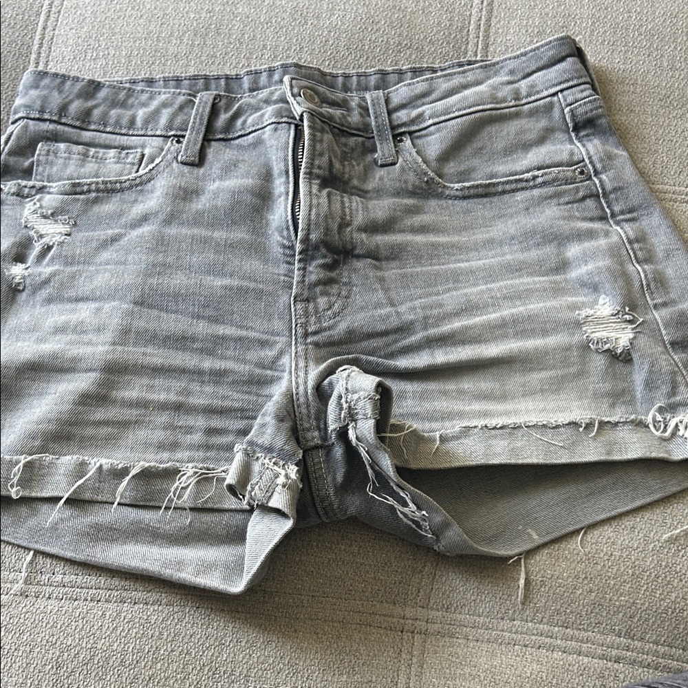 Old Navy Light Gray Distressed Denim Shorts